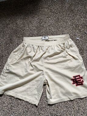 Eric Emanuel Cream Mesh Athletic Shorts